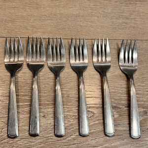 Lot of 6 Vintage Stainless Steel Salad Forks Imperial Lady‎ Duff Silverware